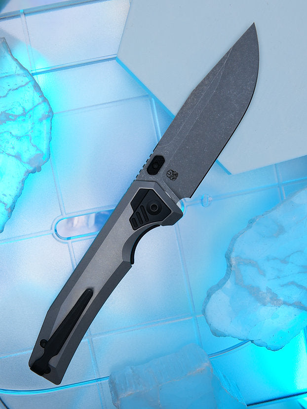 Arcane Design - The Automaton - Stonewash Blade / Ti Handle / PVD Pivot Collar