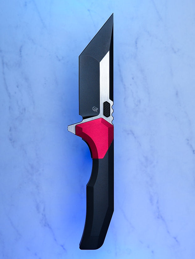 Arcane Design - BLACK PVD NECRONAUT V3 - 2 tone blade / red overlays / black handles