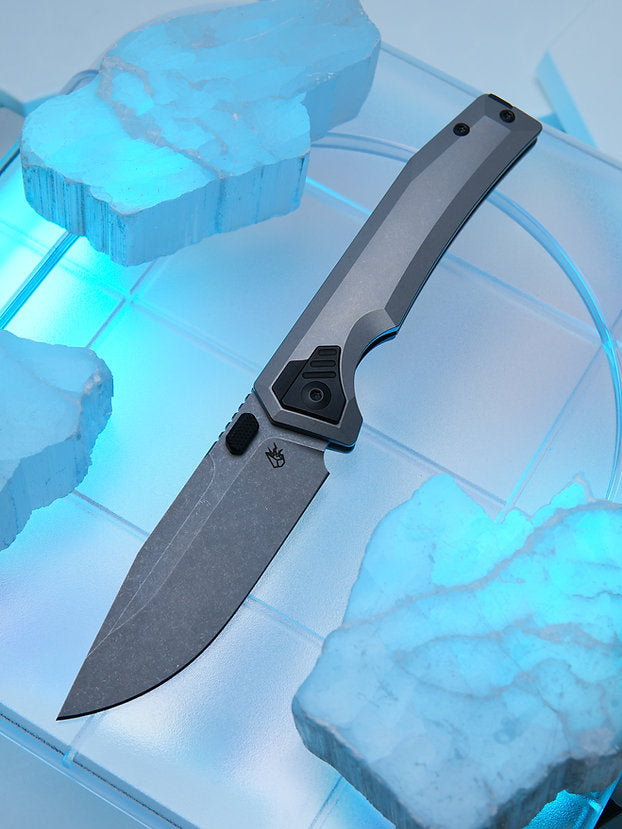 Arcane Design - The Automaton - Stonewash Blade / Ti Handle / PVD Pivot Collar