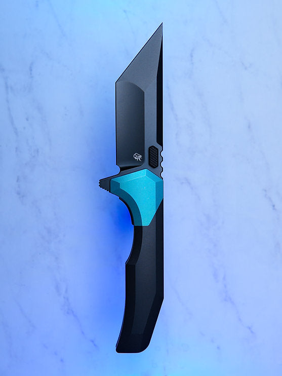 Arcane Design - BLACK PVD NECRONAUT V3 - Black PVD/ Blue Ti handles
